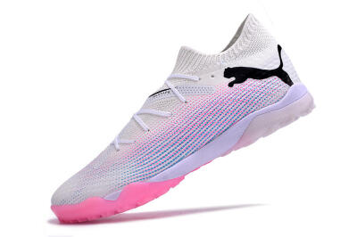Men's Puma Future 7 Ultimate TF Football Shoes - White/Pink/Blue/Black