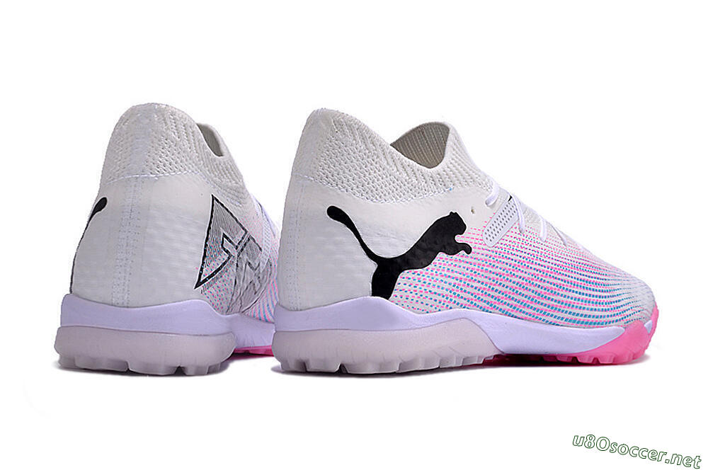 Men's Puma Future 7 Ultimate TF Football Shoes - White/Pink/Blue/Black 5