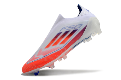 Men's Adidas F50 Elite Laceless FG Football Boots - White/Red/Blue