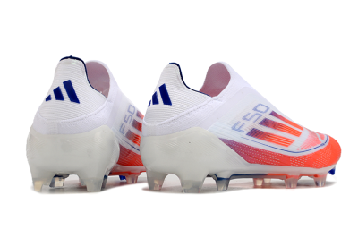 Men's Adidas F50 Elite Laceless FG Football Boots - White/Red/Blue