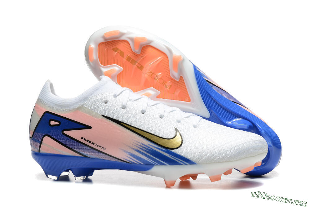 Unisex Nike Air Zoom Mercurial Vapor 16 Elite FG Football Boots - White/Gold/Pink/Blue 2