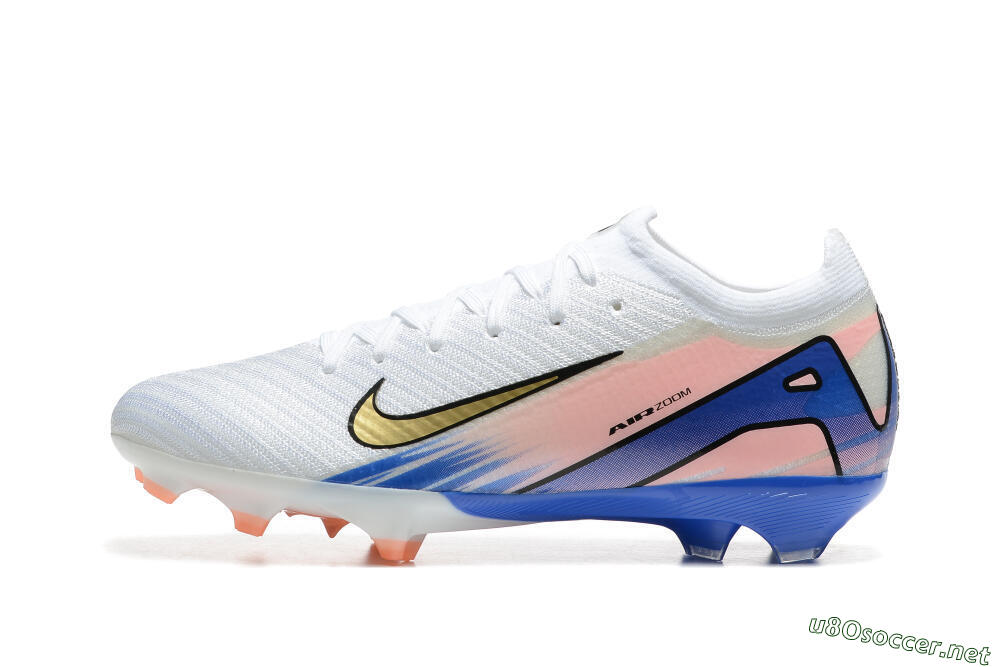 Unisex Nike Air Zoom Mercurial Vapor 16 Elite FG Football Boots - White/Gold/Pink/Blue 0