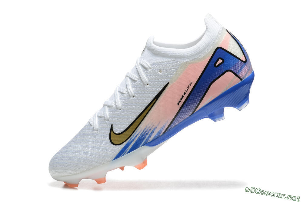 Unisex Nike Air Zoom Mercurial Vapor 16 Elite FG Football Boots - White/Gold/Pink/Blue 5