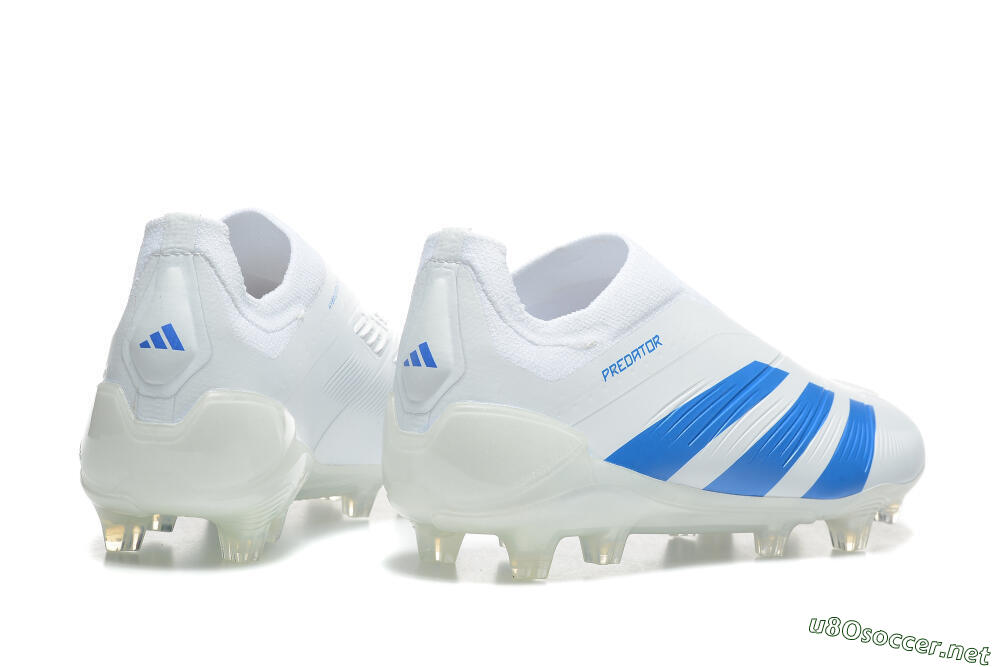 Men's Adidas Predator Elite Laceless FG Football Boots - White/Blue 6