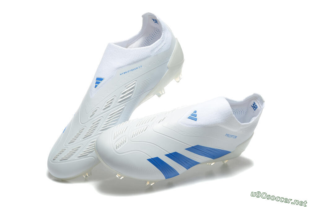 Men's Adidas Predator Elite Laceless FG Football Boots - White/Blue 3