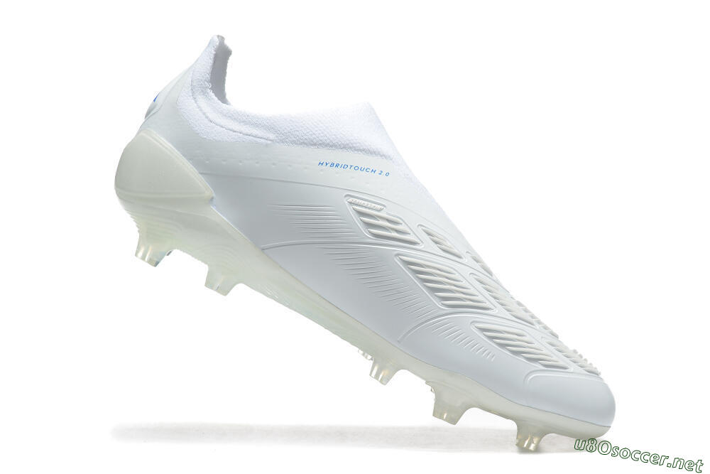 Men's Adidas Predator Elite Laceless FG Football Boots - White/Blue 4