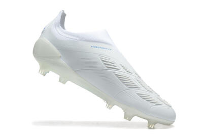 Men's Adidas Predator Elite Laceless FG Football Boots - White/Blue