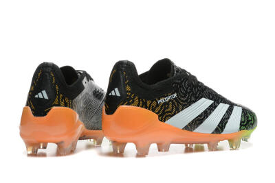 Men's Adidas Predator 24 Elite FG Football Boots - Black/White/Yellow/Orange