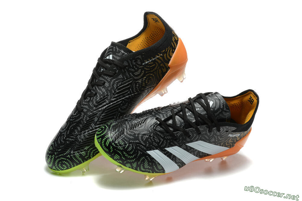 Men's Adidas Predator 24 Elite FG Football Boots - Black/White/Yellow/Orange 3