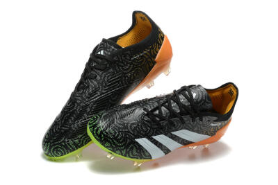 Men's Adidas Predator 24 Elite FG Football Boots - Black/White/Yellow/Orange
