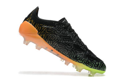 Men's Adidas Predator 24 Elite FG Football Boots - Black/White/Yellow/Orange