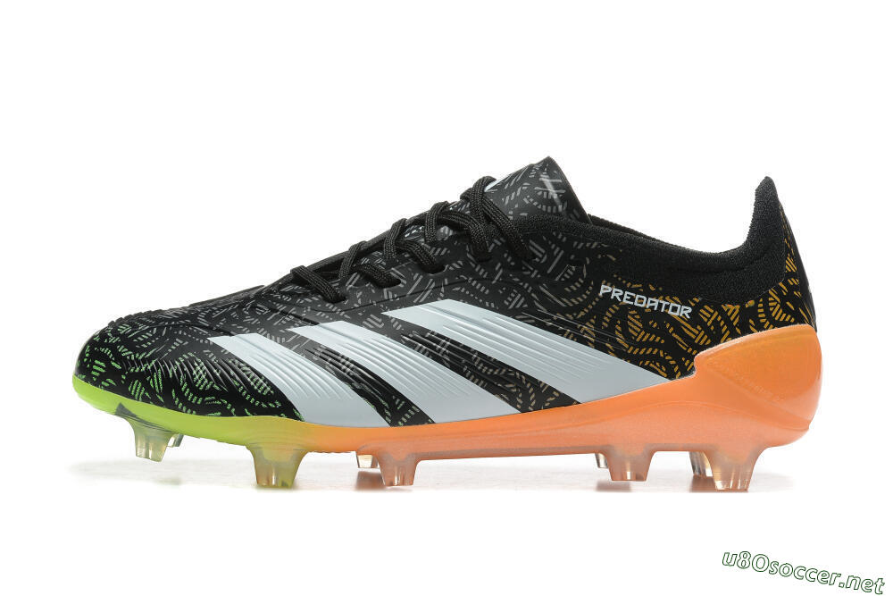 Men's Adidas Predator 24 Elite FG Football Boots - Black/White/Yellow/Orange 0