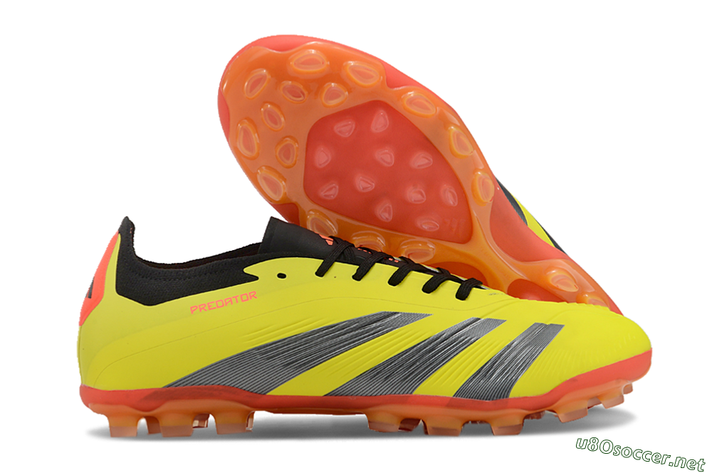 Men's Adidas Predator 24 Elite AG Football Boots - Yellow/Silver/Red 2
