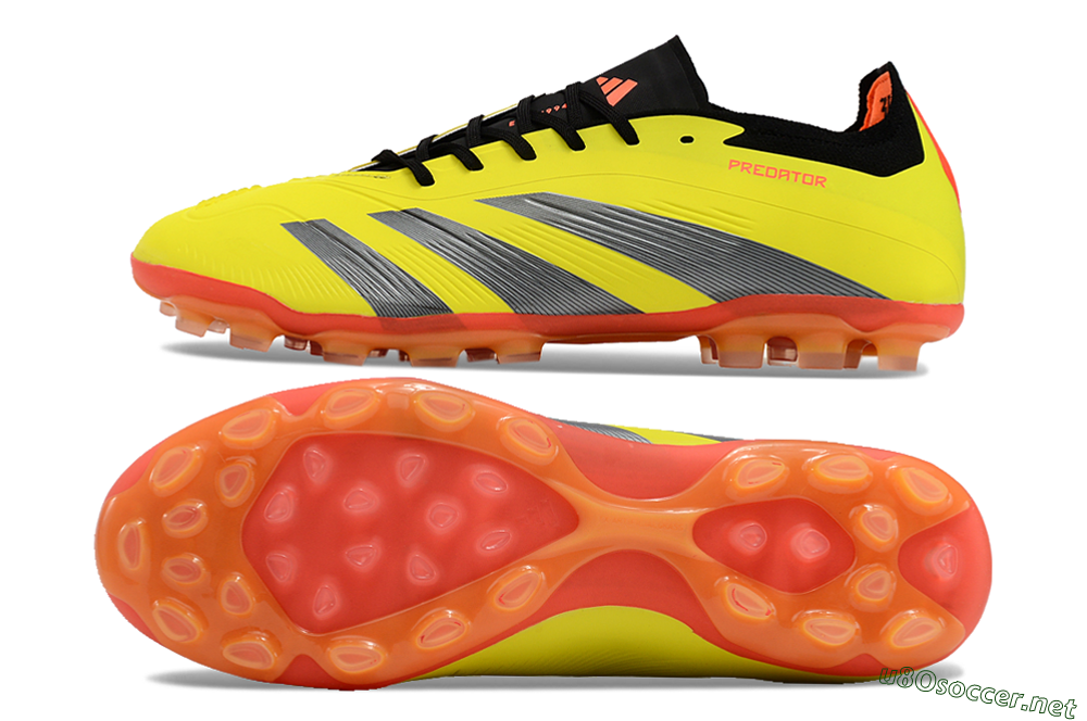 Men's Adidas Predator 24 Elite AG Football Boots - Yellow/Silver/Red 1