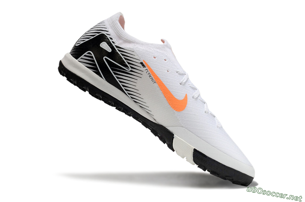 Men's Nike Air Zoom Mercurial Vapor 16 Elite TF Football Shoes - White/Orange/Black 4