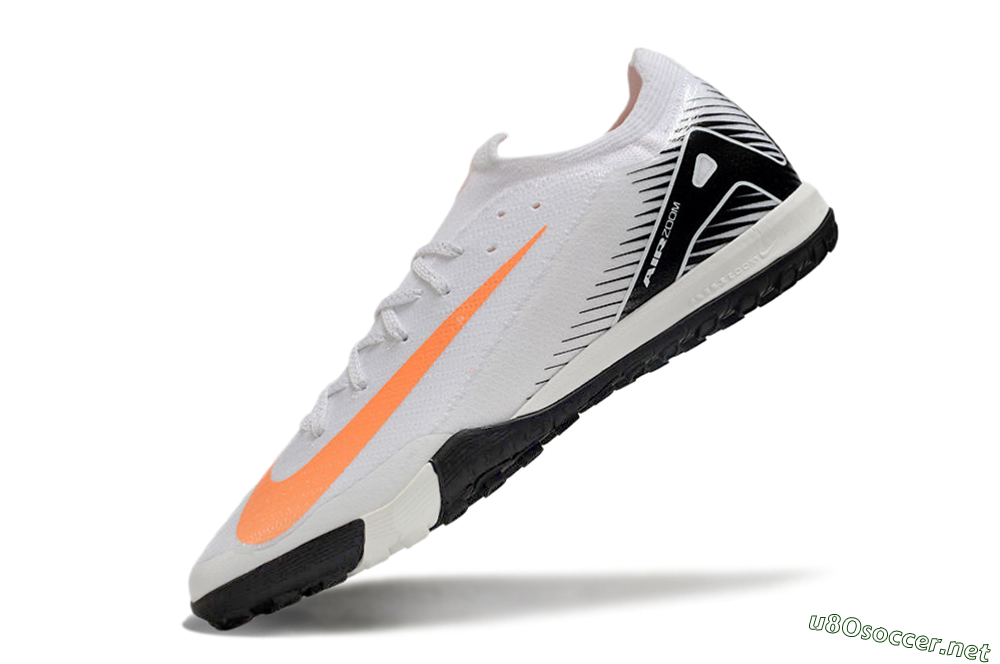 Men's Nike Air Zoom Mercurial Vapor 16 Elite TF Football Shoes - White/Orange/Black 5