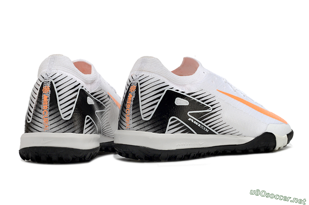 Men's Nike Air Zoom Mercurial Vapor 16 Elite TF Football Shoes - White/Orange/Black 6