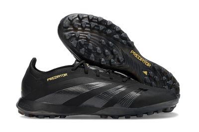 Men's Adidas Predator 24 Elite TF Football Shoes - Black/Silver/Yellow