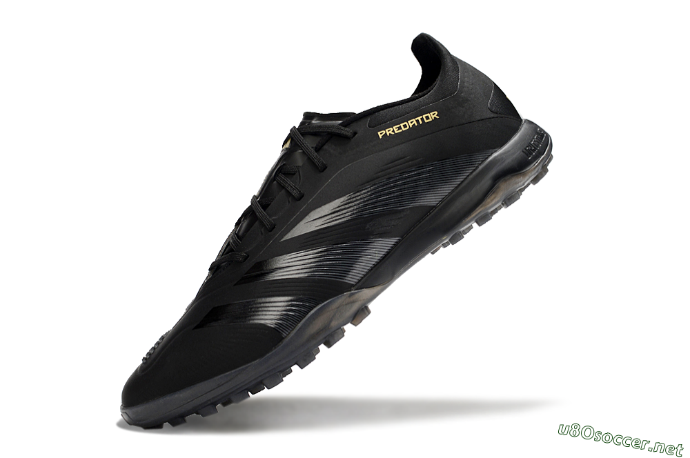 Men's Adidas Predator 24 Elite TF Football Shoes - Black/Silver/Yellow 5