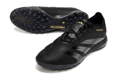 Men's Adidas Predator 24 Elite TF Football Shoes - Black/Silver/Yellow