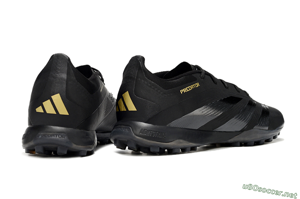 Men's Adidas Predator 24 Elite TF Football Shoes - Black/Silver/Yellow 6