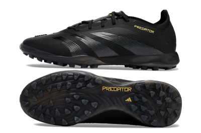 Men's Adidas Predator 24 Elite TF Football Shoes - Black/Silver/Yellow