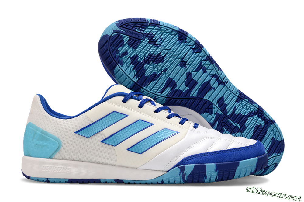 Men's Adidas Top Sala Competition IC Football Shoes - White/Blue/Beige 2