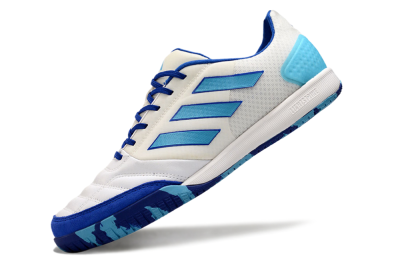 Men's Adidas Top Sala Competition IC Football Shoes - White/Blue/Beige