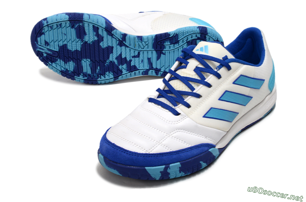 Men's Adidas Top Sala Competition IC Football Shoes - White/Blue/Beige 3