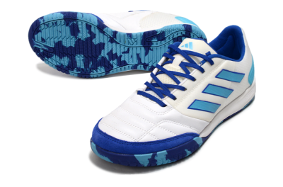 Men's Adidas Top Sala Competition IC Football Shoes - White/Blue/Beige