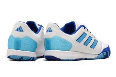 Men's Adidas Top Sala Competition IC Football Shoes - White/Blue/Beige
