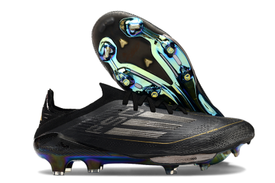 Men's Adidas F50+ Lightstrike Pro FG Football Boots - Core Black/Iron Metallic/Gold Metallic