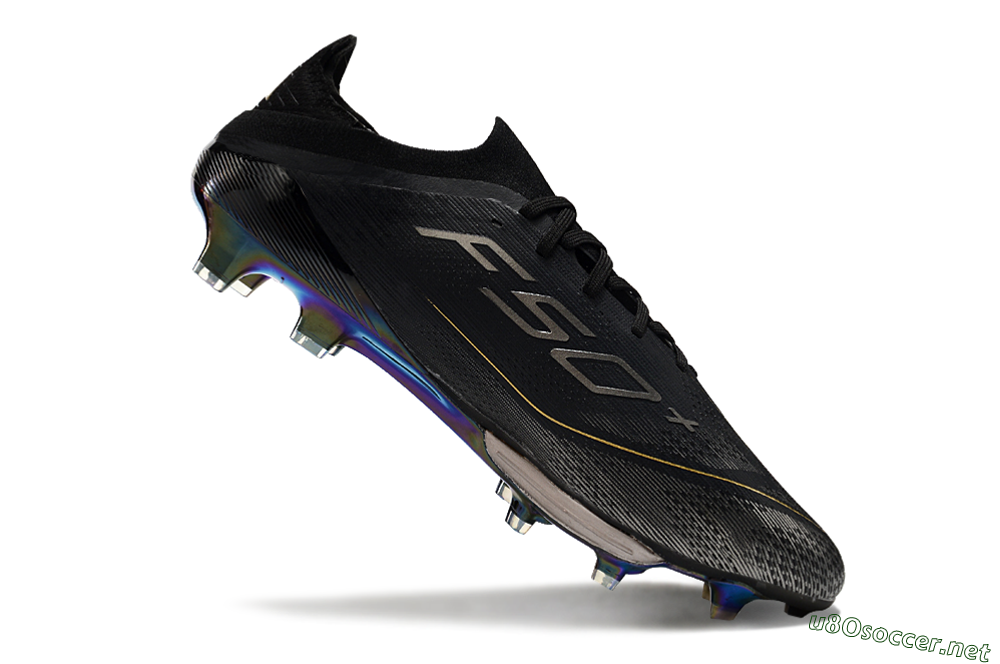 Men's Adidas F50+ Lightstrike Pro FG Football Boots - Core Black/Iron Metallic/Gold Metallic 4
