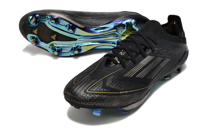 Men's Adidas F50+ Lightstrike Pro FG Football Boots - Core Black/Iron Metallic/Gold Metallic