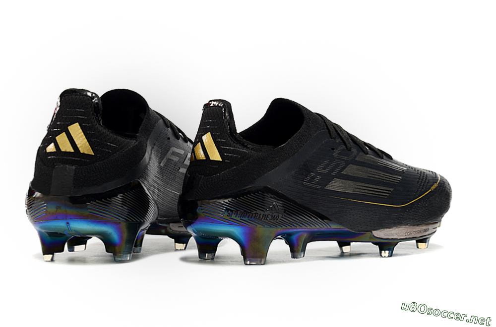 Men's Adidas F50+ Lightstrike Pro FG Football Boots - Core Black/Iron Metallic/Gold Metallic 6