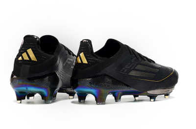 Men's Adidas F50+ Lightstrike Pro FG Football Boots - Core Black/Iron Metallic/Gold Metallic