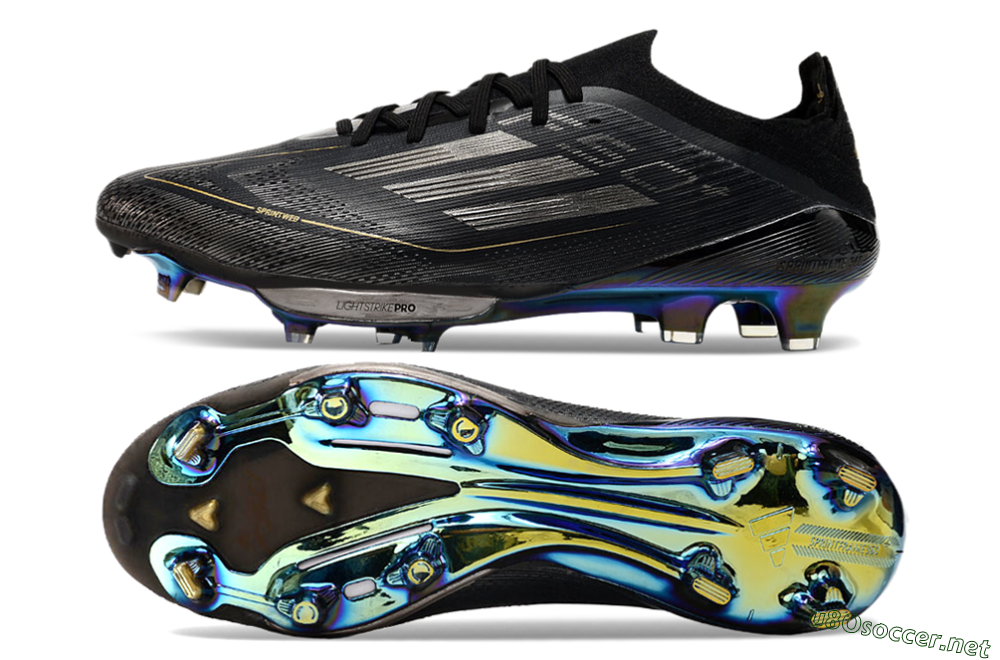 Men's Adidas F50+ Lightstrike Pro FG Football Boots - Core Black/Iron Metallic/Gold Metallic 1