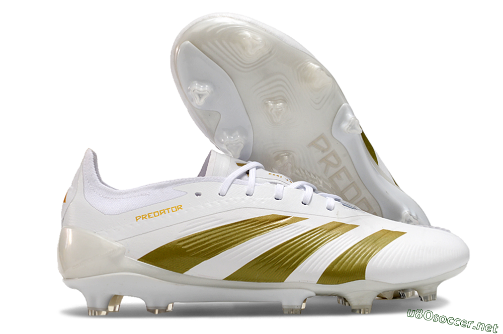 Men's Adidas Predator Elite 24 FG Football Boots - Beige/White/Gold 2