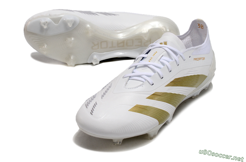 Men's Adidas Predator Elite 24 FG Football Boots - Beige/White/Gold 3