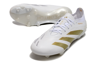 Men's Adidas Predator Elite 24 FG Football Boots - Beige/White/Gold