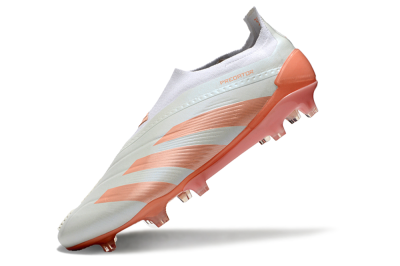 Men's Adidas Predator Elite Laceless FG Football Boots - Beige/white/Orange