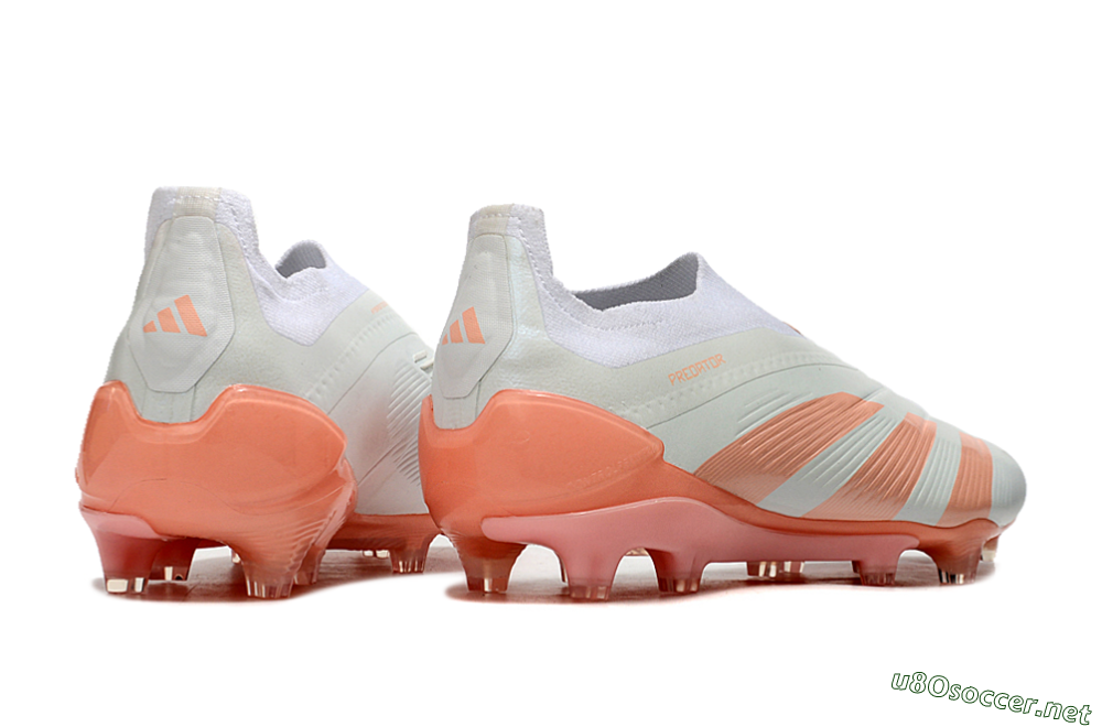 Men's Adidas Predator Elite Laceless FG Football Boots - Beige/white/Orange 6