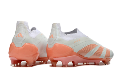 Men's Adidas Predator Elite Laceless FG Football Boots - Beige/white/Orange