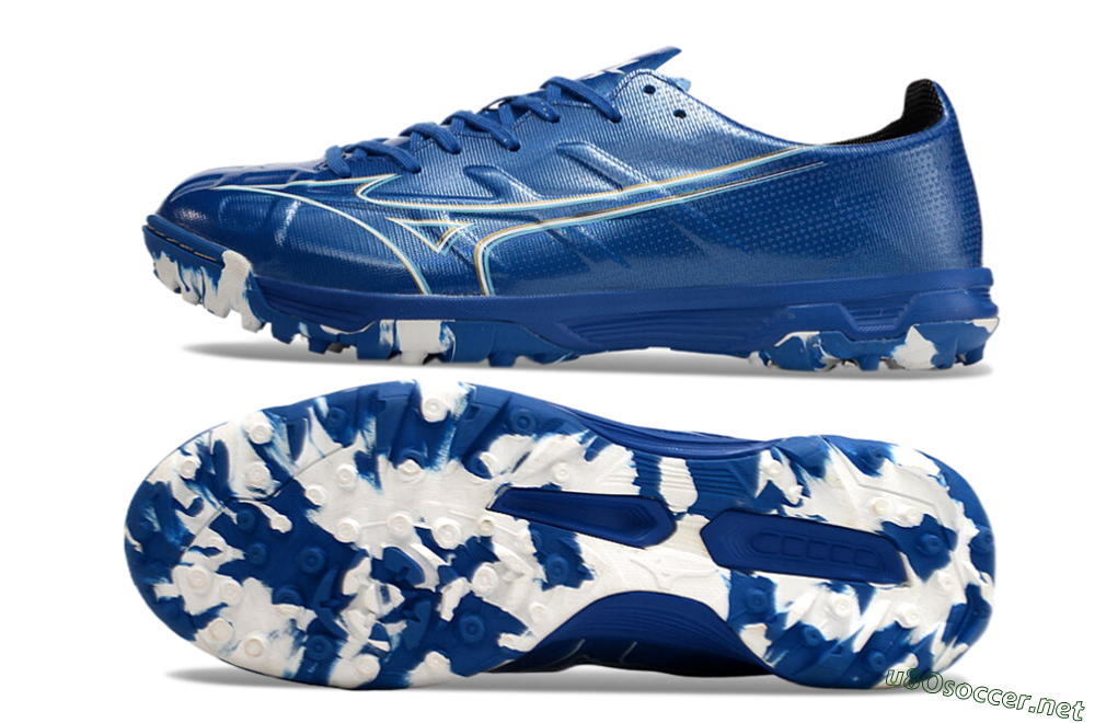 Men's Mizuno Monarcida Alpha TF Football Shoes - Blue/White/Yellow 1