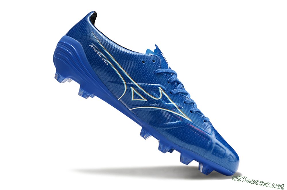 Men's Mizuno Monarcida Alpha FG Football Boots - Blue/White/Yellow 4