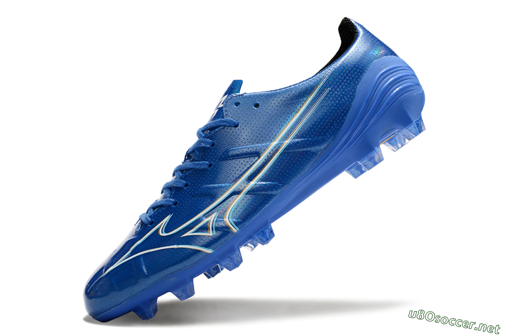 Men's Mizuno Monarcida Alpha FG Football Boots - Blue/White/Yellow 5