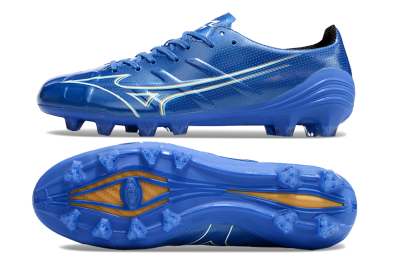 Men's Mizuno Monarcida Alpha FG Football Boots - Blue/White/Yellow