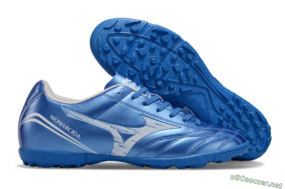 Men's Mizuno Monarcida Neo TF Football Shoes - Blue/White 2