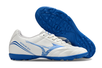 Men's Mizuno Monarcida Neo TF Football Shoes - White/Blue