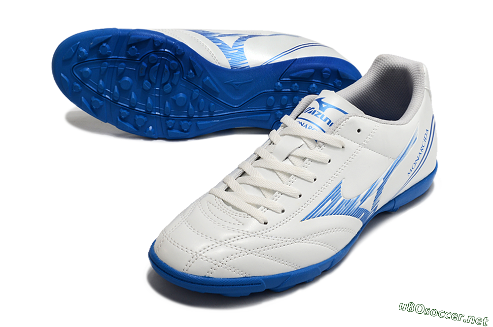 Men's Mizuno Monarcida Neo TF Football Shoes - White/Blue 3